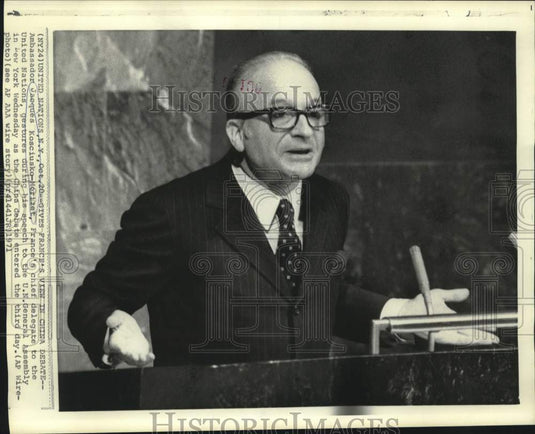 1971 Press Photo Ambassador Kosciusko-Morizet speaks at United Nation's Assembly