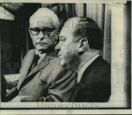 1967 Press Photo Senators Thomas Dodd and Russell Long in Washington - now18145
