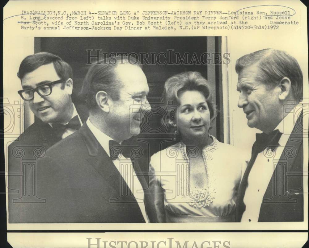 1972 Press Photo Senator Russell Long and others at Jefferson-Jackson Day Dinner