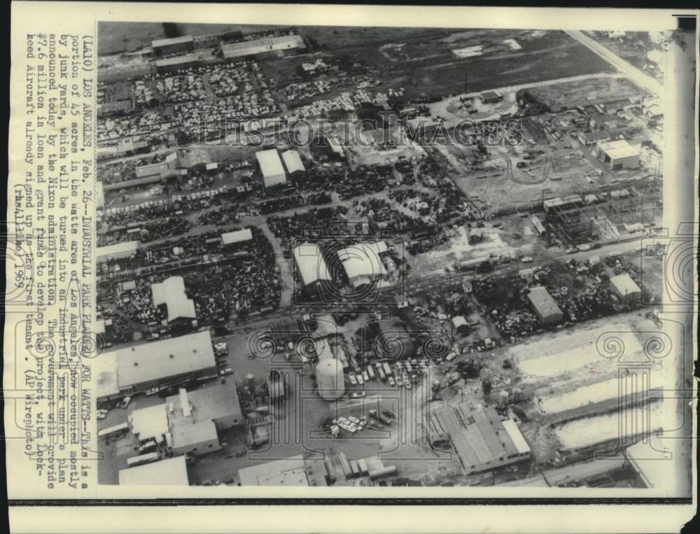1969 Press Photo Los Angeles Watts area scheduled for industrial park
