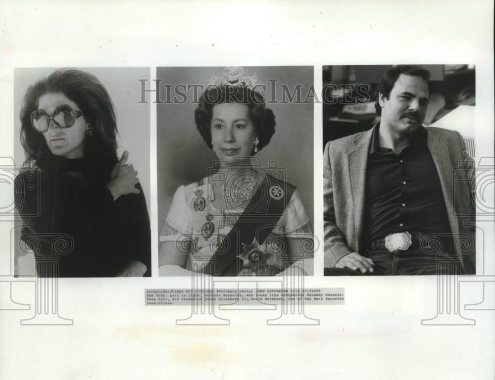 1984 Press Photo L to R: Reynolds, Jacqueline; Carr, QE II; Weisnberg,Reynolds