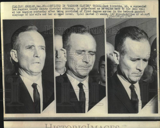 1967 Press Photo Grim-faced convicted murderer Jack Kirschke walks back to jail