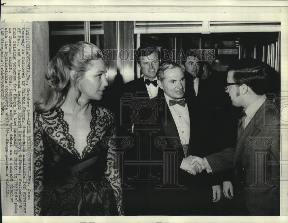 1970 Press Photo Senator and Mrs. Kennedy with Shapp after concert in PA