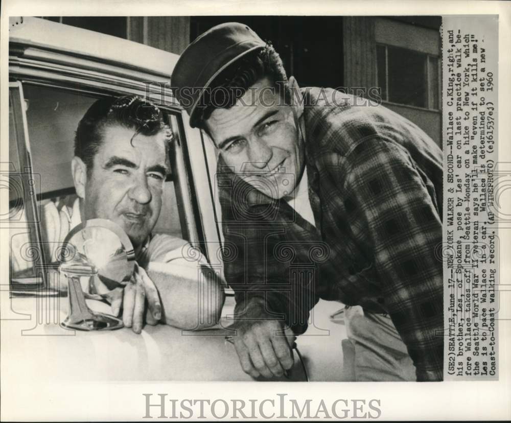 1960 Press Photo Wallace and Les King, Seattle to New York walker - now18583