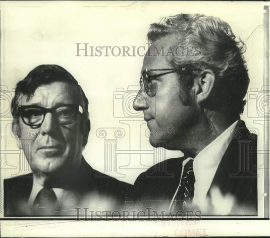 1973 Press Photo Mayor Moon Landrieu and Woodcock at National Urban Coalition