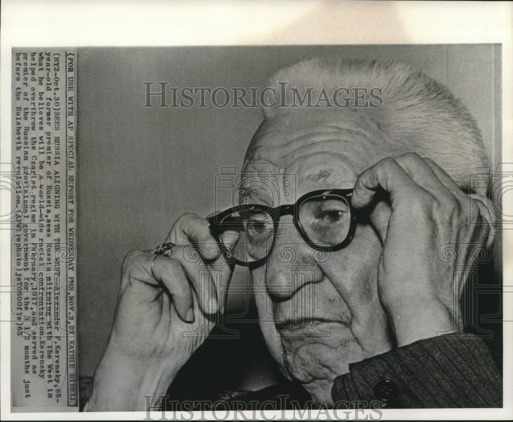 1965 Press Photo Alexander Kerensky, 85-year-old former Premier of Russia.