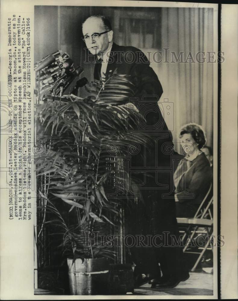 1966 Press Photo Georgia&#39;s Lester Maddox speaks at State Convention - now18902