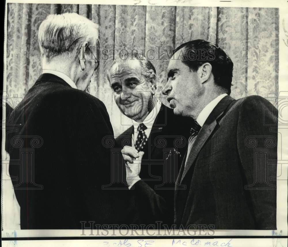 1970 Press Photo Retiring House Speaker McCormack honored by Presidents