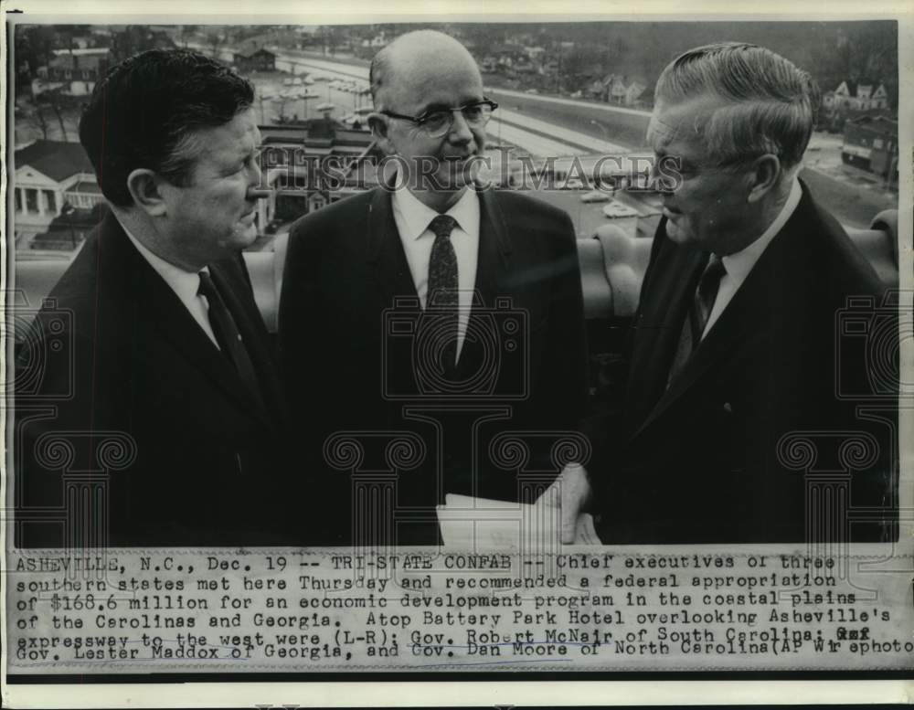 1968 Press Photo Governor Maddox and other governors in tri-state confab