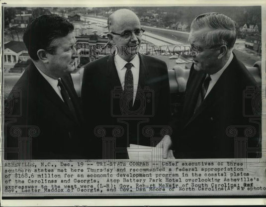 1968 Press Photo Governor Maddox and other governors in tri-state confab