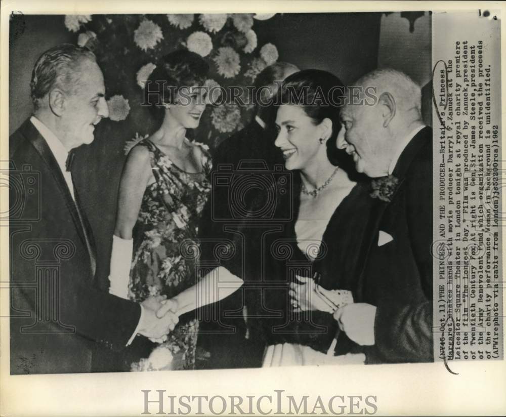 1962 Press Photo Princess Margaret and producer Darryl Zanuck in London