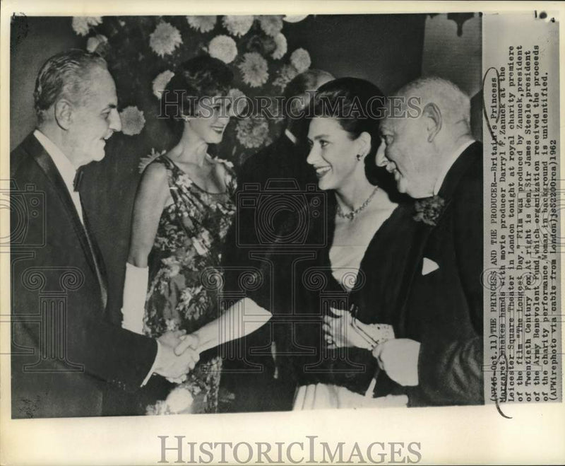 Load image into Gallery viewer, 1962 Press Photo Princess Margaret and producer Darryl Zanuck in London
