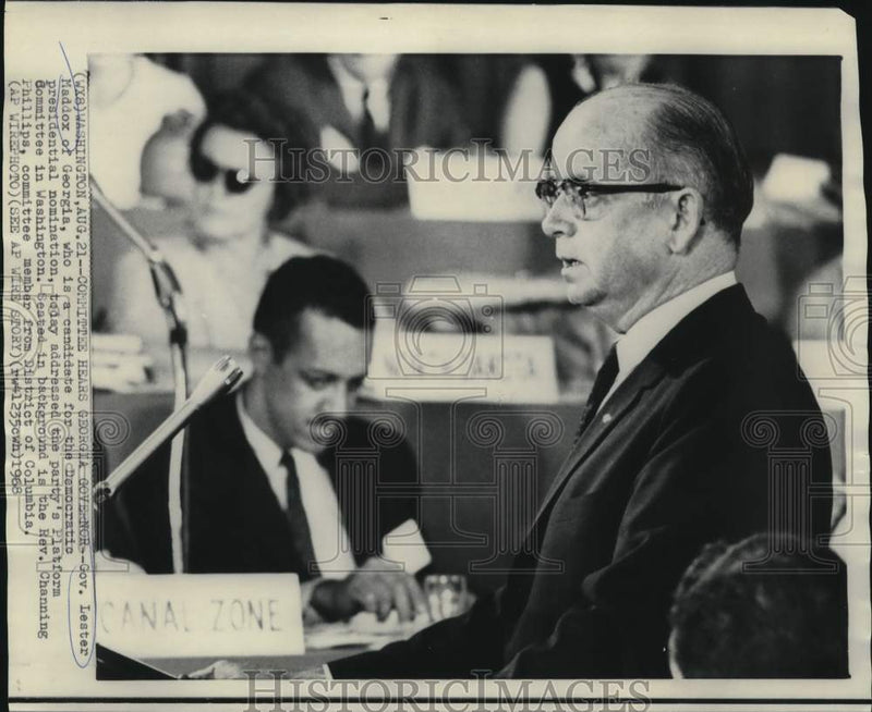 Load image into Gallery viewer, 1968 Press Photo Governor Lester Maddox and Reverend Phillips in Washington
