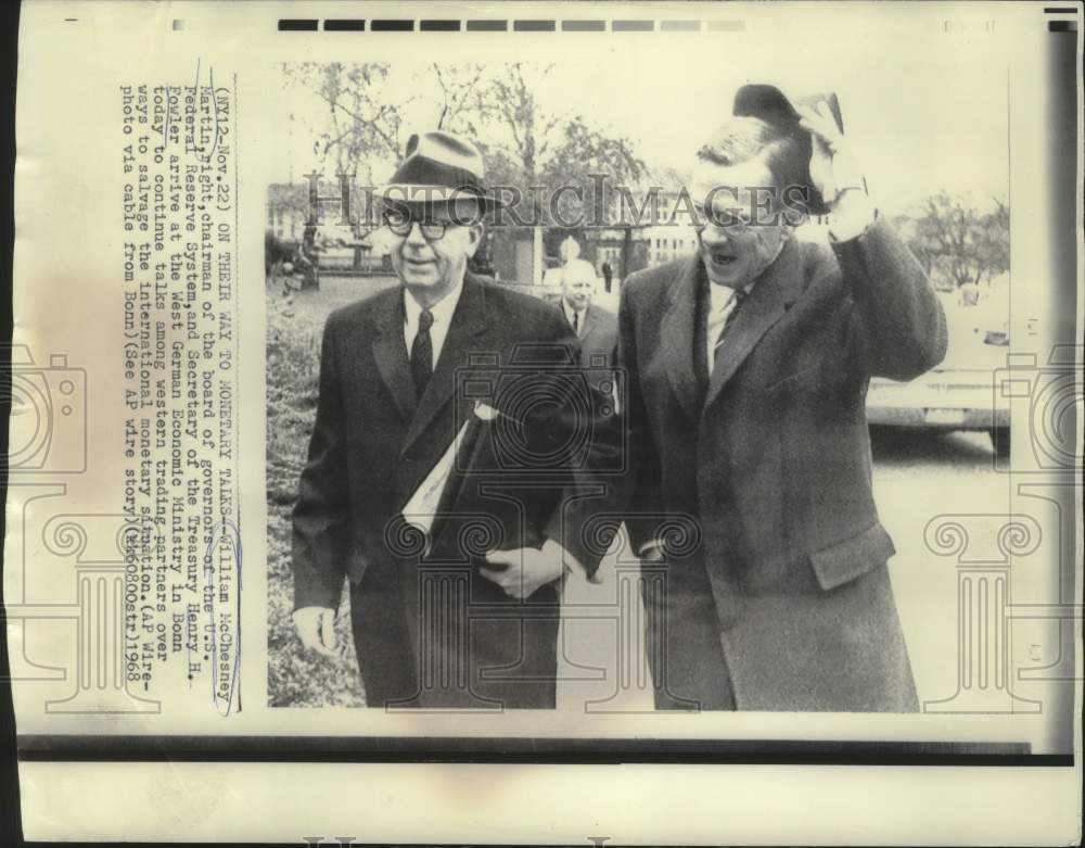 1968 Press Photo William Martin and Fowler arrive in Bonn, West Germany