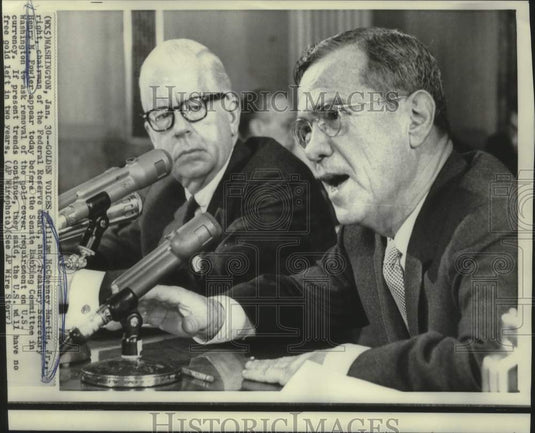 1968 Press Photo William Martin and Fowler at Senate Banking Committee hearing