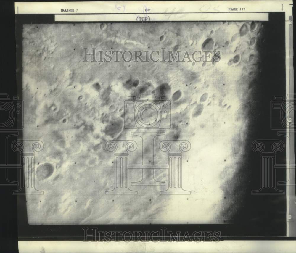 1969 Press Photo Mariner 7&#39;s photograph of Mars&#39; south polar craters - now20139