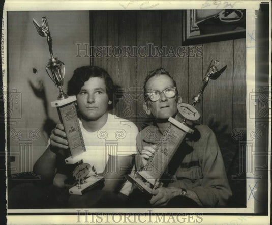 1973 Press Photo Randy and Duane Masters, 1st and 2nd place fishing winners