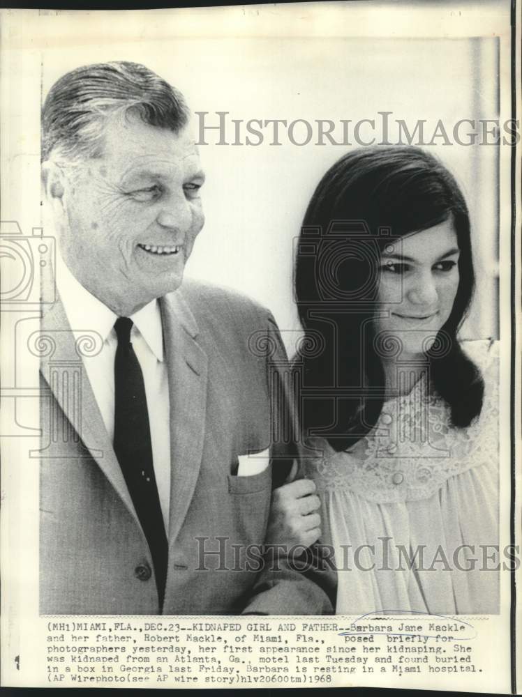 1968 Press Photo Robert & Barbara Jane Mackle after Barbara's kidnapping, FLA