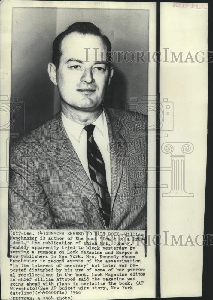1966 Press Photo William Manchester, author of "The Death of a President."