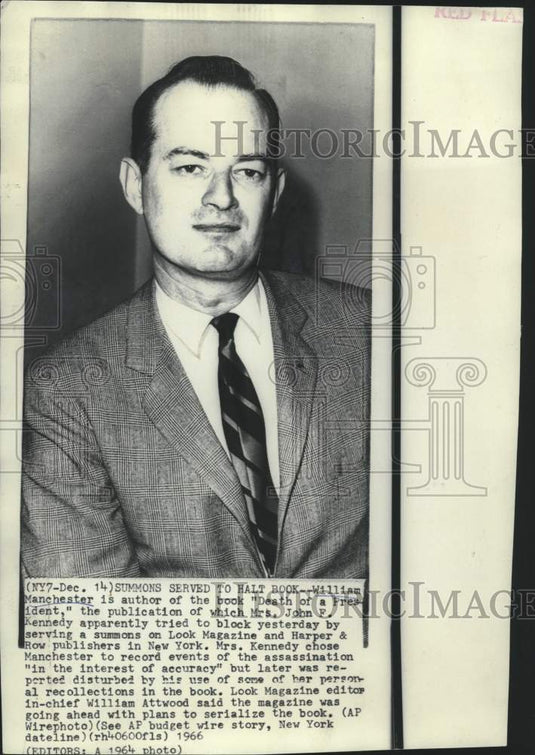 1966 Press Photo William Manchester, author of "The Death of a President."