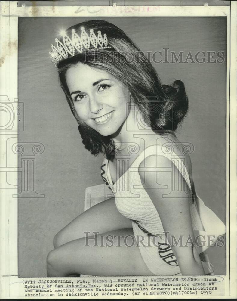 1970 Press Photo National Watermelon Queen Diana McGinty - now20466