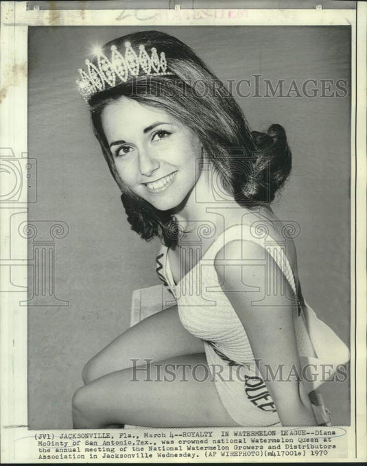 1970 Press Photo National Watermelon Queen Diana McGinty - now20466