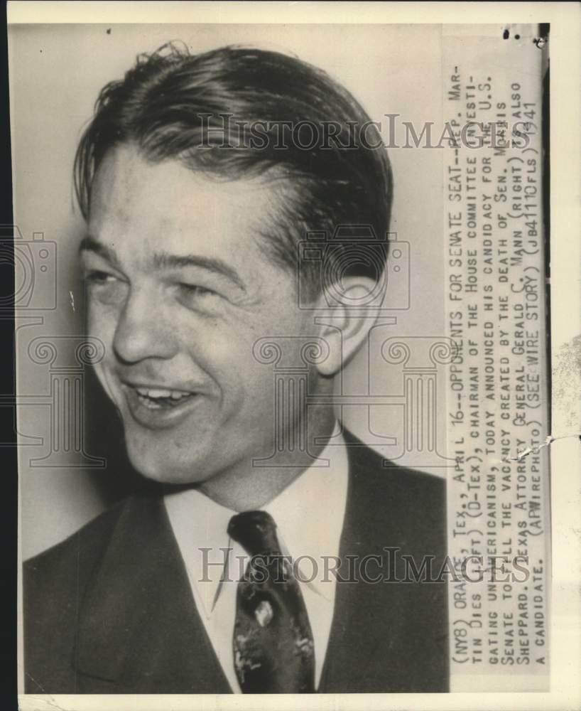 1941 Press Photo Gerald Mann and Martin Dies, opponents for Texas Senate seat