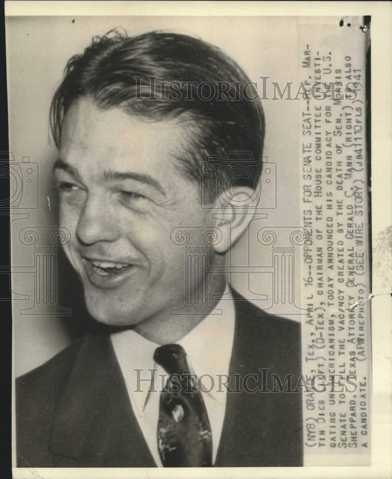 Load image into Gallery viewer, 1941 Press Photo Gerald Mann and Martin Dies, opponents for Texas Senate seat
