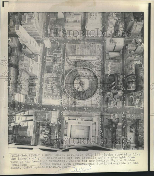 1967 Press Photo Straight down view of Manhattan's Madison Square Garden