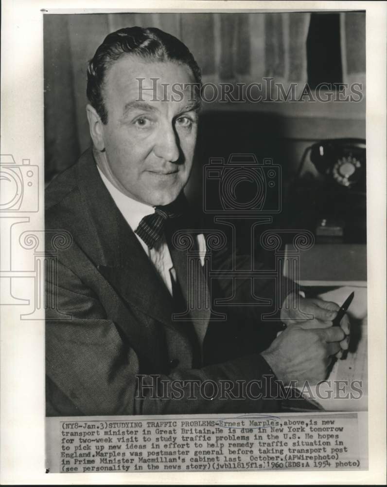 1954 Press Photo Great Britain's Transport Minister Ernest Marples - now20548