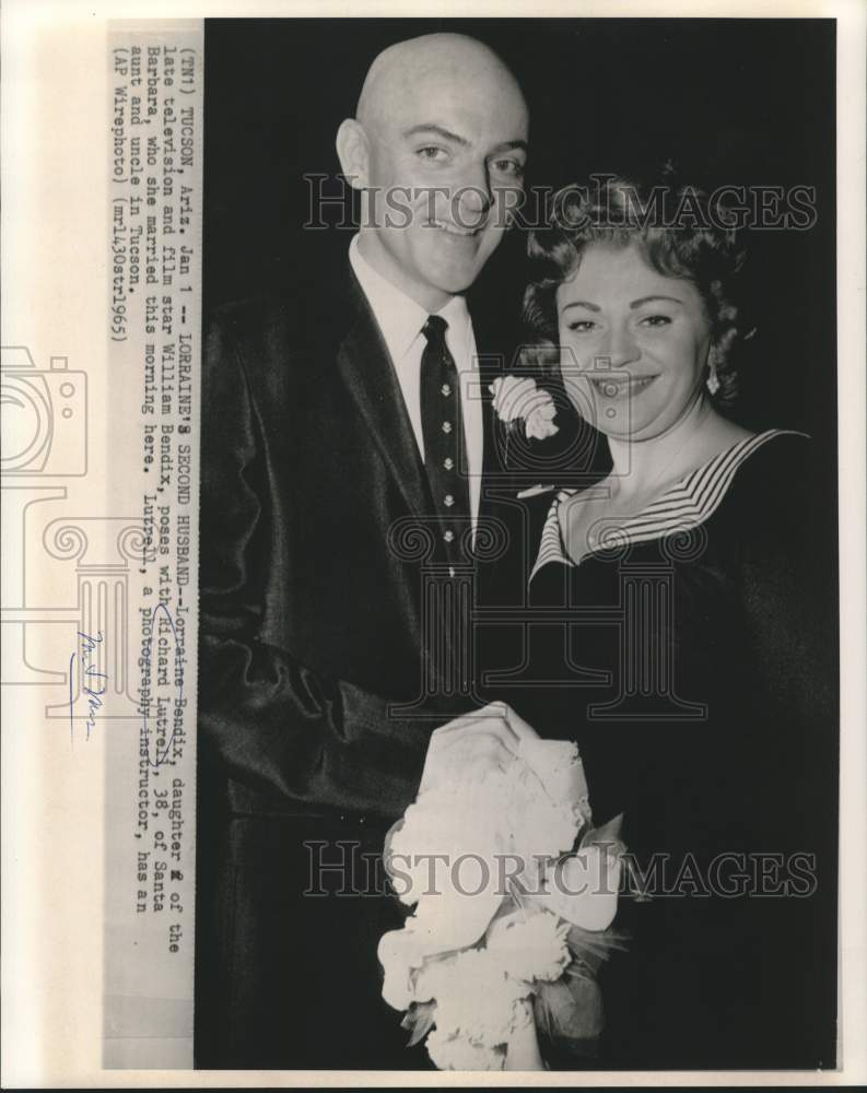 1965 Press Photo Lorraine Bendix, daughter of William Bendix, marries Lutrell