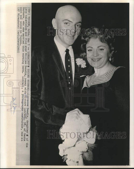 1965 Press Photo Lorraine Bendix, daughter of William Bendix, marries Lutrell
