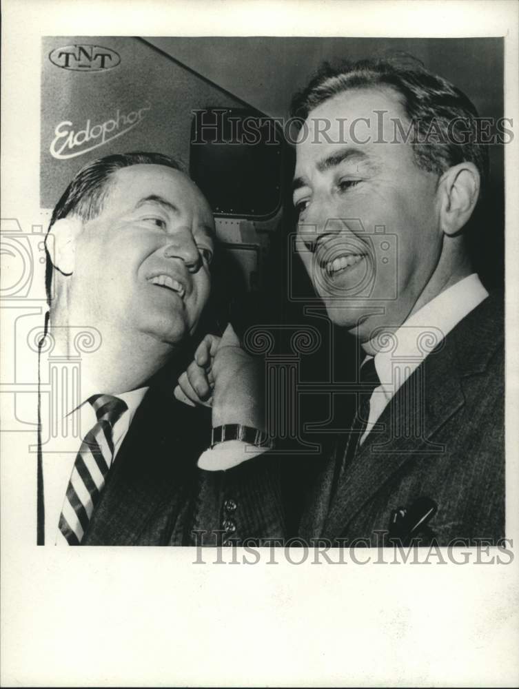 Load image into Gallery viewer, 1967 Press Photo Senators Eugene McCarthy and Hubert Humphrey of Minnesota
