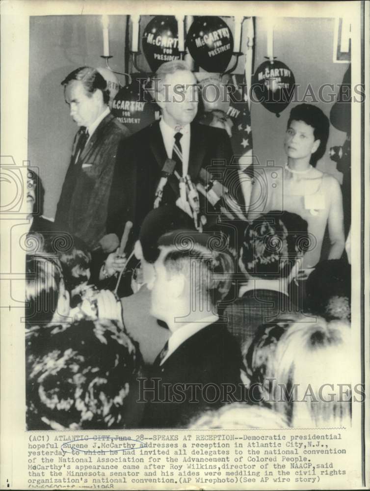1968 Press Photo Eugene McCarthy and others at NAACP convention. - now20660
