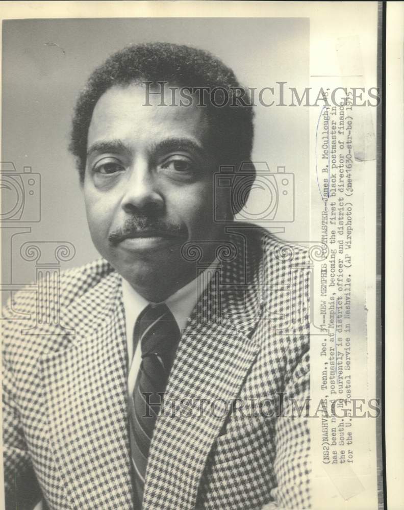 1975 Press Photo James McCullough names Postmaster at Memphis, Tennessee