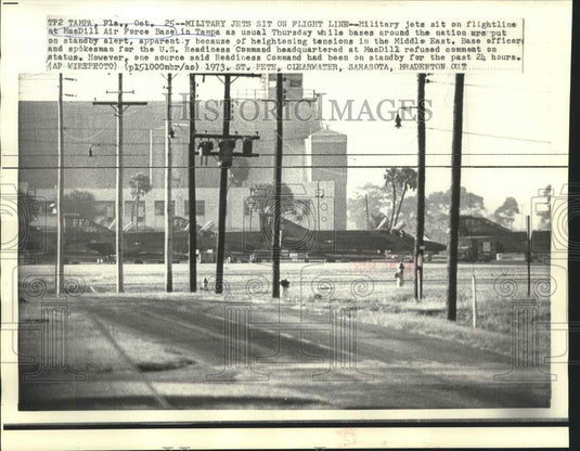 1973 Press Photo MacDill AFB jets sit on flightline on Readiness Command