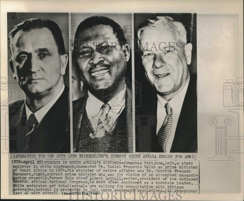Load image into Gallery viewer, 1960 Press Photo Zulu chief Luthuli and other principals of South Africa
