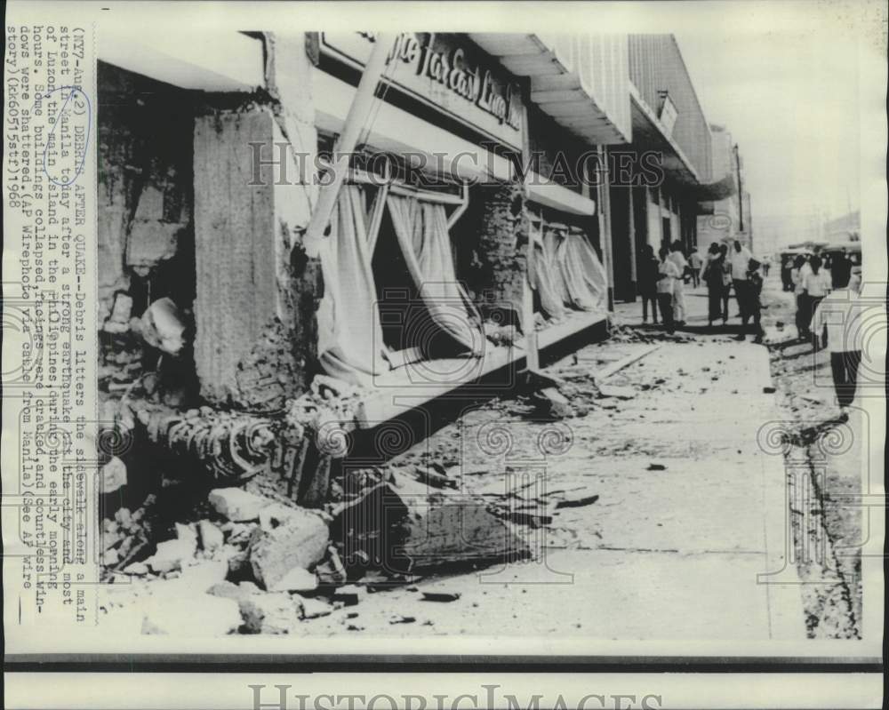 1968 Press Photo Scene of earthquake stricken Manila in Philippines. - now20966