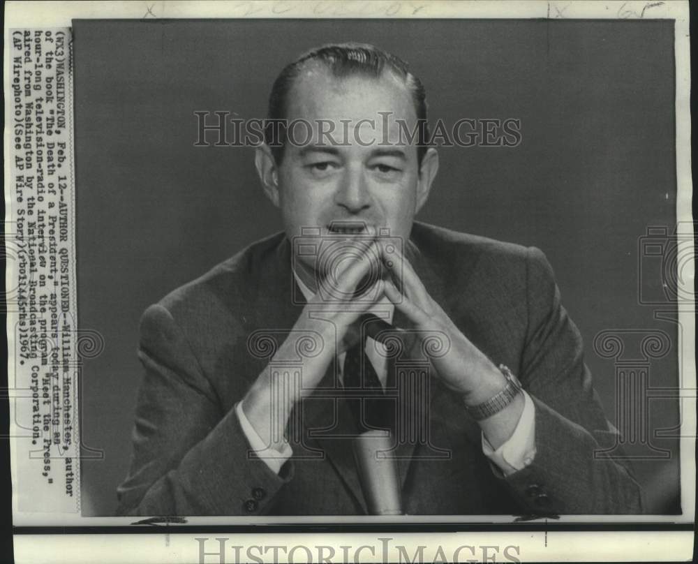 1967 Press Photo Author William Manchester appears on "Meet the Press."