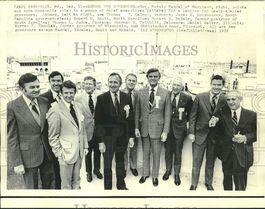 1972 Press Photo Governors preparing for seminar for new elects, Annapolis, MD