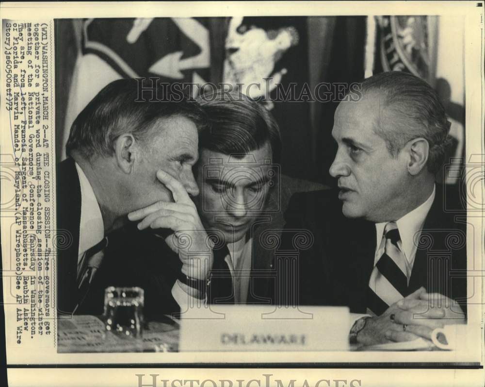 1973 Press Photo Three governors confer at National Governor&#39;s Conf., WASH DC