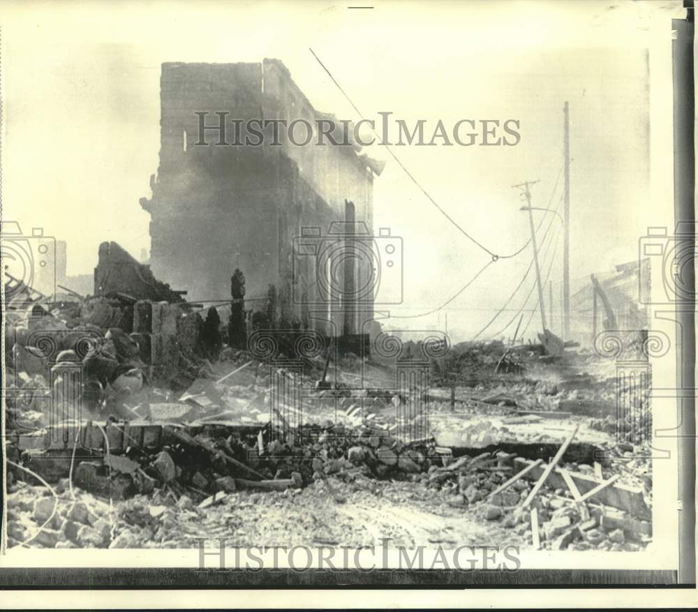 1972 Press Photo Ruined buildings of earthquake stricken Managua, Nicaragua