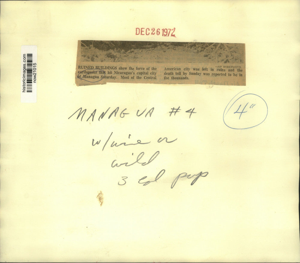 1972 Press Photo Ruined buildings of earthquake stricken Managua, Nicaragua