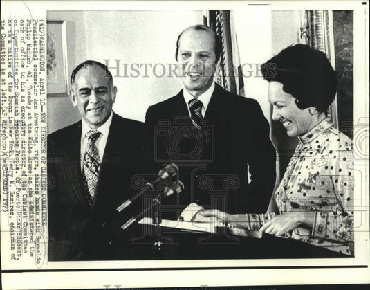 1973 Press Photo Cabinet Committee Director Maduro with others at White House