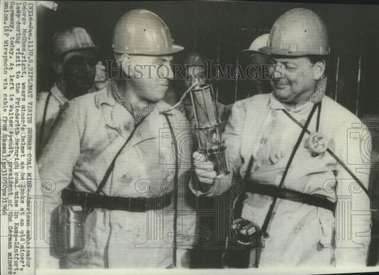 1966 Press Photo American Ambassador McGhee and others at Heinrich coal mine