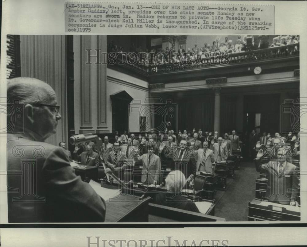 1975 Press Photo Georgia Lt. Governor Lester Maddox at State Senate session.