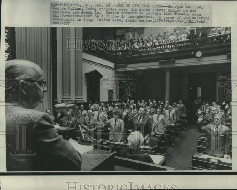 Load image into Gallery viewer, 1975 Press Photo Georgia Lt. Governor Lester Maddox at State Senate session.
