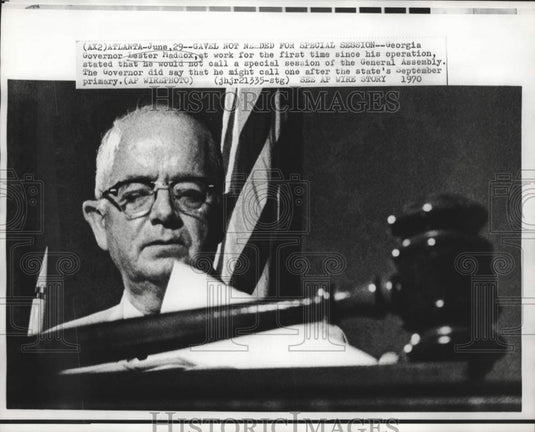 1970 Press Photo Georgia Governor Maddox at Capitol office in Atlanta.