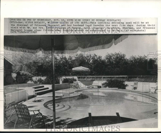1965 Press Photo Site of Princess Margaret's Arizona visit at the Douglas' home