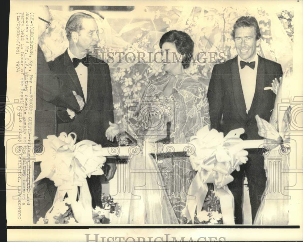 1974 Press Photo Reception receiving line Princess Margaret and others greeters